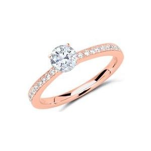 14 karaat rosegouden ring met Diamanten
