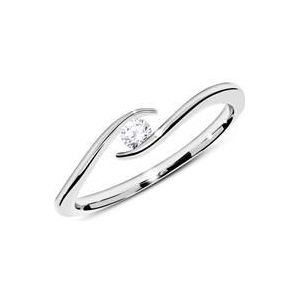 14k witgouden verlovingsring met Diamant 0.10 ct.