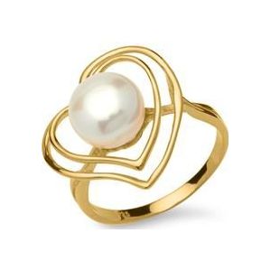 Zilveren ring met hartmotief 925 zilver verguld