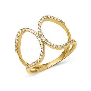 8 karaat echt gouden ring met Zirkonia's