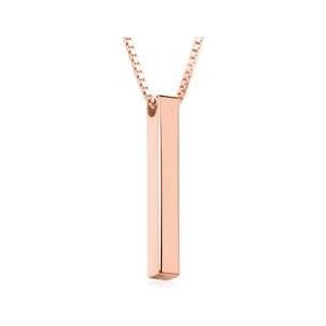 Gegraveerde ketting van roségoud verguld 925 sterling zilver