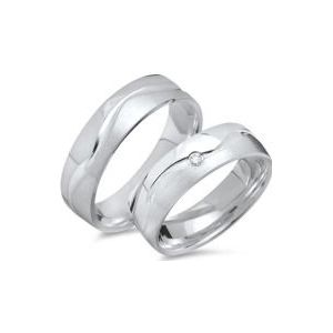 Trouwringen 925 zilver: partnerringen Zirkonia