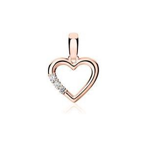 18 karaat roségouden hanger hart met Diamanten