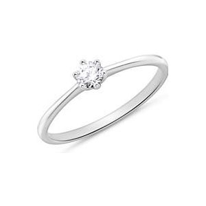 14 karaat witgouden verlovingsring met Diamant
