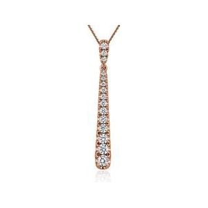 Ketting voor dames met hanger, roségoud, diamant