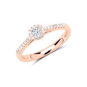 Ring 14 karaat roségoud met Diamanten