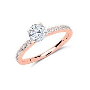 18 karaat rosegouden ring met Diamanten