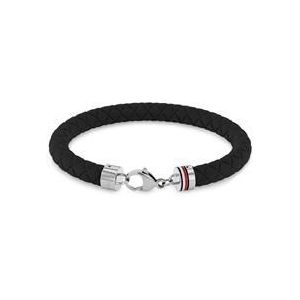 Iconische herenarmband van zwarte silicone, roestvrij staal