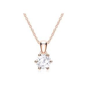 14 karaat roségouden ketting met witte Topaas