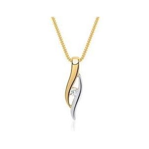 8 karaat geel witgouden ketting met hanger