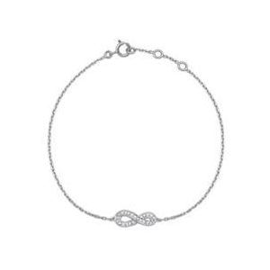 Armband 14 karaat witgoud 8 Diamanten 0,024 ct.