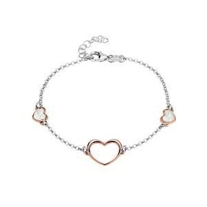 925 sterling zilveren armband harten roségoud verguld