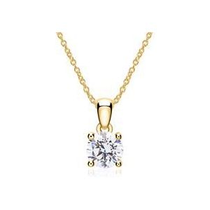 14-karaats gouden ketting met Diamant, LAB grown