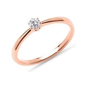 Ring in 14 karaat roségoud met LAB grown Diamant