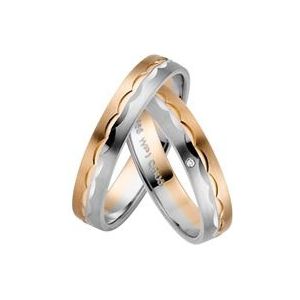 Trouwringen wit en rood goud 4mm