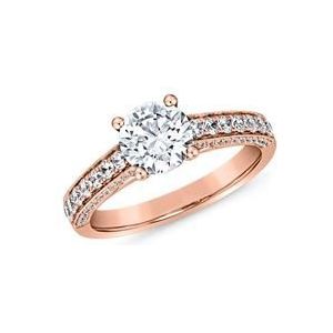 Roségouden verlovingsring met laboratoriumgegroeide diamanten