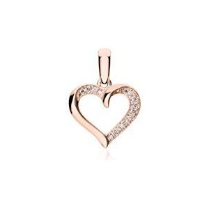 Hart hanger in 18k roségoud met Diamanten
