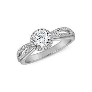 Verlovingsring met diamanten in witgoud of platina