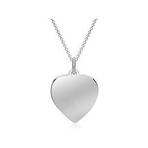 14 karaat witgouden hart ketting graveerbaar