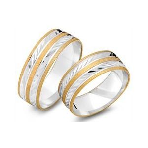Trouwringen 14 karaat geel witgoud