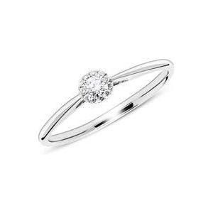 14 karaat witgouden verlovingsring met Diamanten