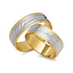 Trouwringen 14 karaat geel witgoud