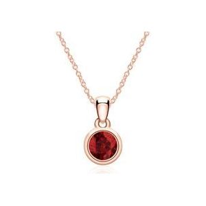 14 karaat roségouden ketting met Granaat
