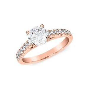 Verlovingsring met labgekweekte diamanten, roségoud