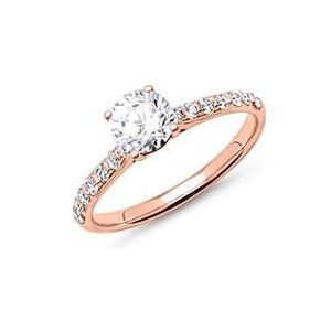 18 karaat rosegouden ring met Diamanten