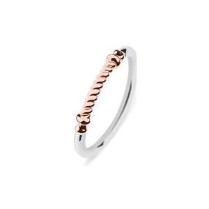 Havenring voor dames in roestvrij staal, deels roségoud verguld