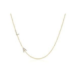 14k gouden letter ketting met Diamanten