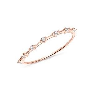 14k roségouden ring voor dames met witte Topaasen