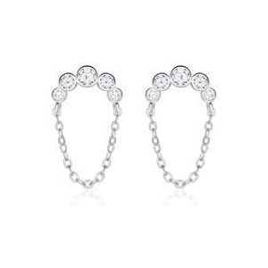 Stud oorbellen in 925 sterling zilver met Zirkonia