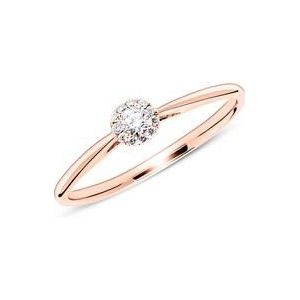 14 karaat roségouden verlovingsring met Diamanten