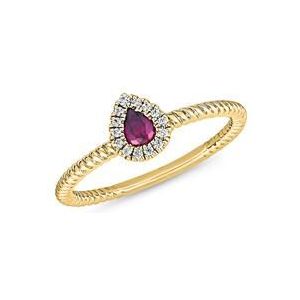 Gouden ring voor dames met robijnen en diamanten