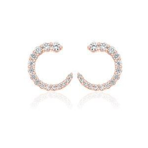 Dames oorbellen in roségoud met diamant