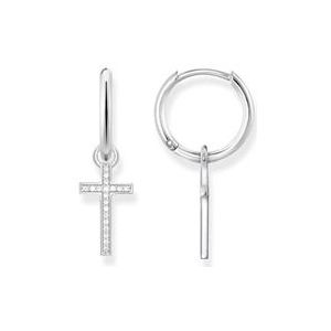 Kruis oorbellen in 925 sterling zilver met Zirkonia