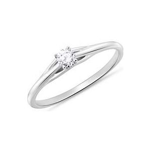 Verlovingsring in 14 karaat witgoud met Diamant