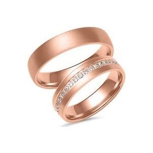 Roségouden trouwringen met 38 Diamanten