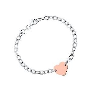925 sterling zilveren armband met hartje roségoud verguld graveerbaar