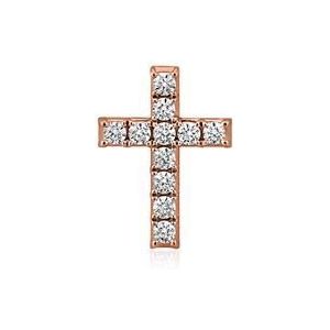 Kruis hanger in roségoud met lab gekweekte diamanten