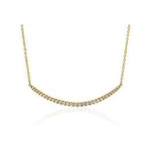 Labgekweekte diamanten halsketting voor dames in geelgoud