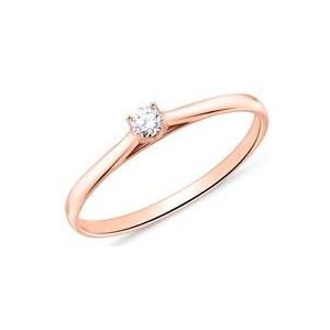 14 karaat roségouden solitaire ring met Diamant