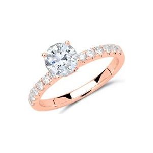 14 karaat rosegouden ring met Diamanten