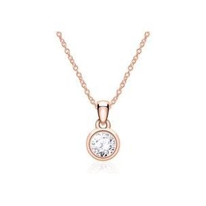 Dames ketting in 14k rosegoud met Diamant