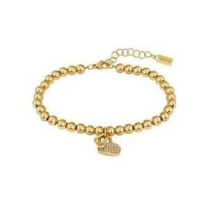 Kralen collectie graveerarmband in roestvrij staal, goud