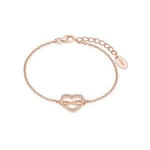 Dames hart armband oneindigheid in sterling zilver, rose
