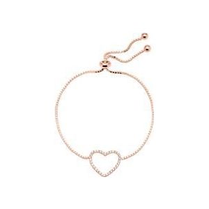 Hartvormige armband in roségoud verguld 925 sterling zilver met Zirkonia