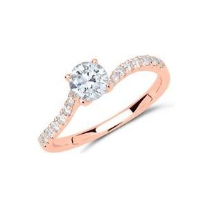 Verlovingsring 14 karaat roségoud met Diamanten