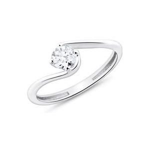 Dames 9k witgouden ring met Zirkonia